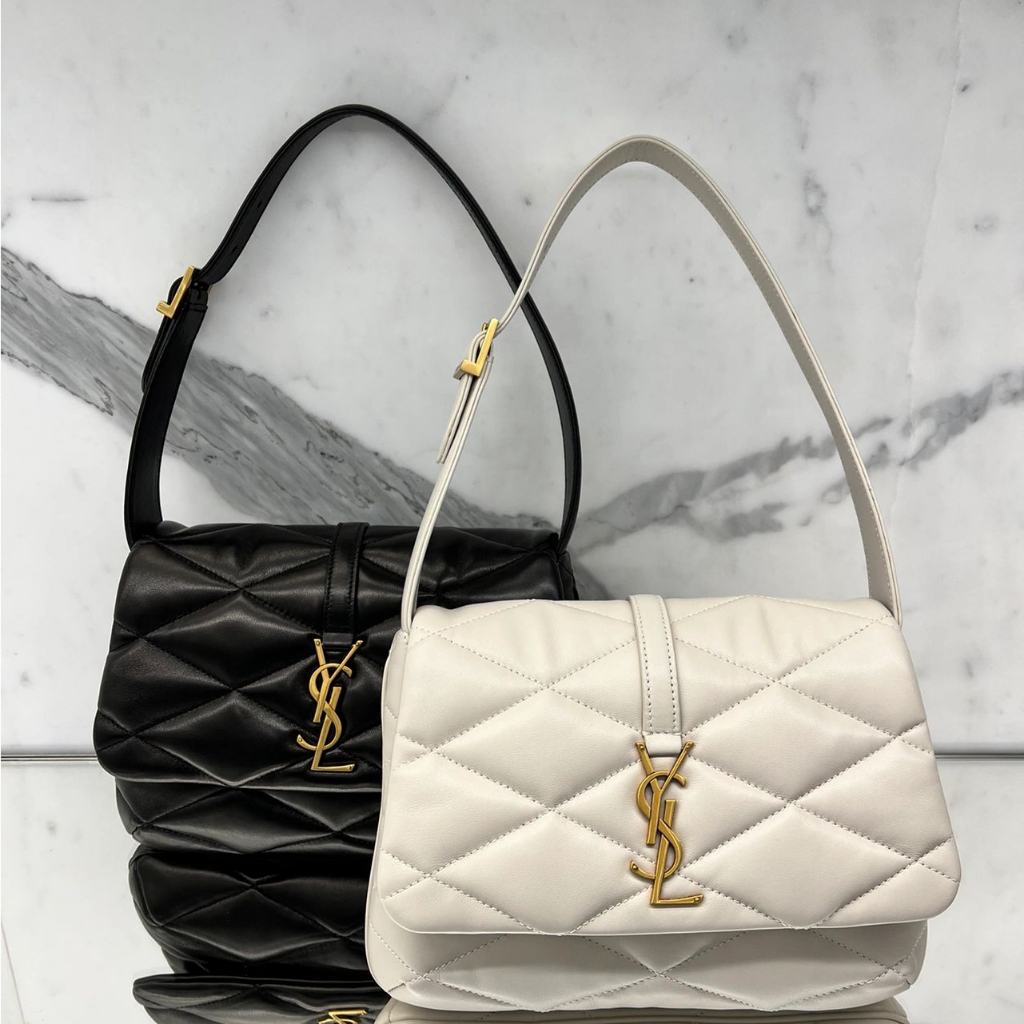 รับประกันแท้ 100%/Saint Laurent ป้ายโลโก้ YSL ป้ายทอง/กระเป๋าสะพายไหล่/กระเป๋าสะพายข้าง