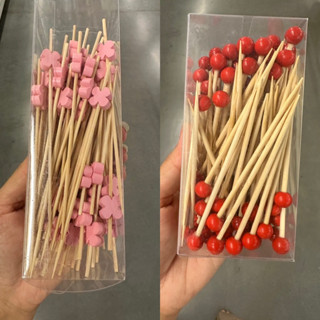 Bamboo Pick  ไม้จิ้ม รูปดอกไม้ , หัวกลม