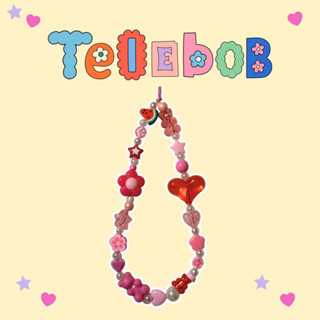 Telebob - ชมปู๊ววชมพู 🧸🌷สายคล้องมือถือ พวงกุญแจ,ที่ห้อยมือถือ สายคล้องairpod พร้อมส่ง ดอกไม้น่ารัก