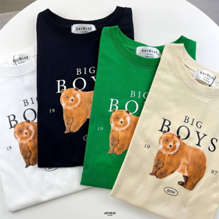 เสื้อยืด Oversize Big Boys 🐻 by AnyWear ผ้าCotton100% ผ้านุ่ม ทรงเกาหลี ใส่สบาย