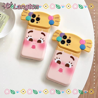 🌈Langton🌸ป้องกันการหล่น ขอบเต็ม iphone 11 14 pro max น่าสนใจ สาว ความคิดสร้างสรรค์ หวานสวย น่ารัก case for iPhone 12 13