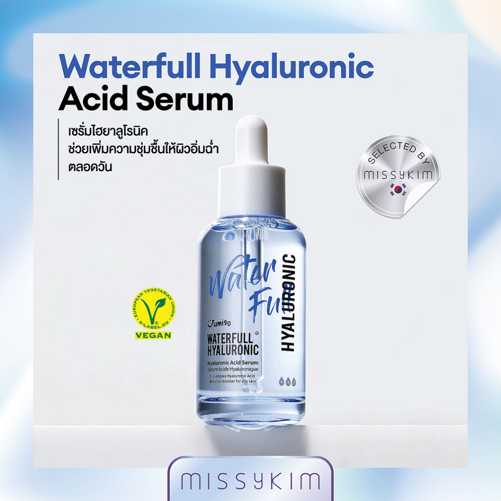 Jumiso WATERFULL HYALURONIC ACID SERUM เซรั่มไฮยาลูโรนิค อันดับ1 ของคนผิวมันแต่ขาดน้ำ เติมความชุ่มชื้น ผิวอิ่มฉ่ำน้ำ