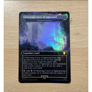 การ์ด MTG Gemstone Caverns Foil (Glittering Caves of Aglarond) Land Magic The Gathering ชุด Lord of the Ring สภาพ Nm