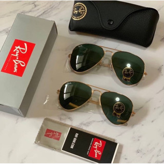 (ผ่อน0%) แว่นกันแดด ยอดนิยม  Ray Ban Aviator RB3025 ขนาดเลนส์ 58 และ 62 มม.