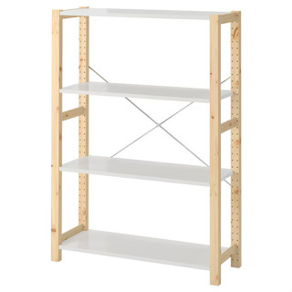 IKEA ชั้นวางของ IVAR อิวาร์ ชั้นวางของ ไม้สน/โลหะ ขาว 89x30x124 ซม.
