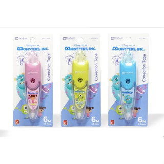 (KTS)เทปลบคำผิด ตราช้าง Correction Tape Monster ขนาด 6m. x 5mm. คละสีคละลาย