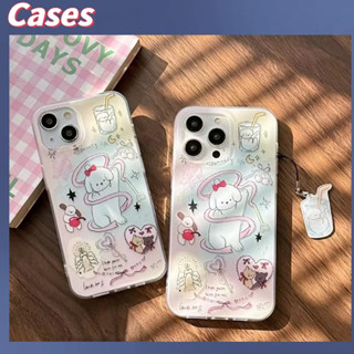 คูปองเคลม🎀เคสไอโ case for iphone 11 12 นางฟ้าผ้าพันคอไหมสีลูกสุนัข เคส 14 13 12 11 pro max เคสโทรศัพท์ส่วนบุคคล