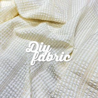 ผ้าทอลายสก็อตอัดย่น ฝ้ายอัดย่น ยับ สาลูสองชั้น ย่น เมตร​ หลา​ ตัดชุด เดรช diy ตัดเย็บตกเเต่ง ตาราง