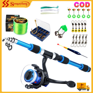 Sougayilang ชุดคันเบ็ดตกปลา แบบพกพาอัตราทดเกียร์ 5.5:1 รอกตก…