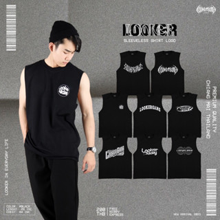LOOKER - เสื้อแขนกุดสีดำสกรีน Logo