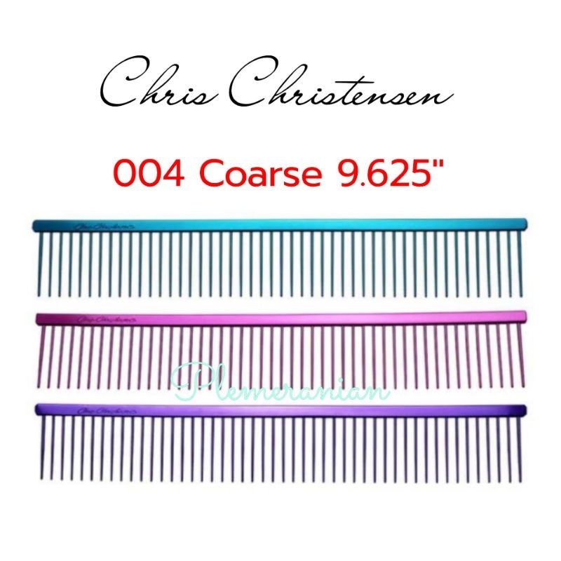Chris​ Christensen​ หวีเหล็กหวีสัตว์เลี้ยงรุ่น 004 เหมาะสำหรับพันธุ์พุดเดิ้ลและพันธุ์ขนหยาบขนาด 9.625 นิ้ว