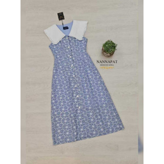 NANNAPAT Dress เรียนหรูฟ้า ดูดีมีราคา(*รบกวนเช็คสต๊อกก่อนกดสั่งซื้อ)