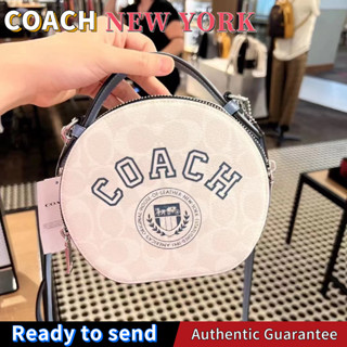 พร้อมส่ง🌟แท้ 💯%Coach กระเป๋าผู้หญิง CANTEEN กระเป๋าสะพายทรงกลมพิมพ์ลายสุดคลาสสิค กระเป๋าสะพายข้างผู้หญิง