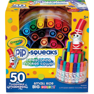 Crayola Pip Squeaks Marker Washable Markers สีเมจิกแท่งเล็กล้างออกได้50สี บรรจุพิเศษในชั้นวางแบบยืดหดได้