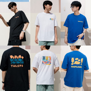 ZAMIO TULIPS T-shirt เสื้อยืดแขนสั้นทรงโอเวอร์ไซส์