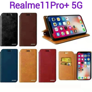 Realme11Proตรงรุ่น(ส่งในไทย)เคสฝาพับRealme 11 Pro 5G/Realme 11Pro Plus 5Gเคสกระเป๋าเปิดปิดแบบแม่เหล็ก เก็บนามบัตรได้