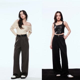 WEEKEND WARDROBE - Double Belt Pants กางเกงเอวสูง แถมเข็มขัด2เส้น