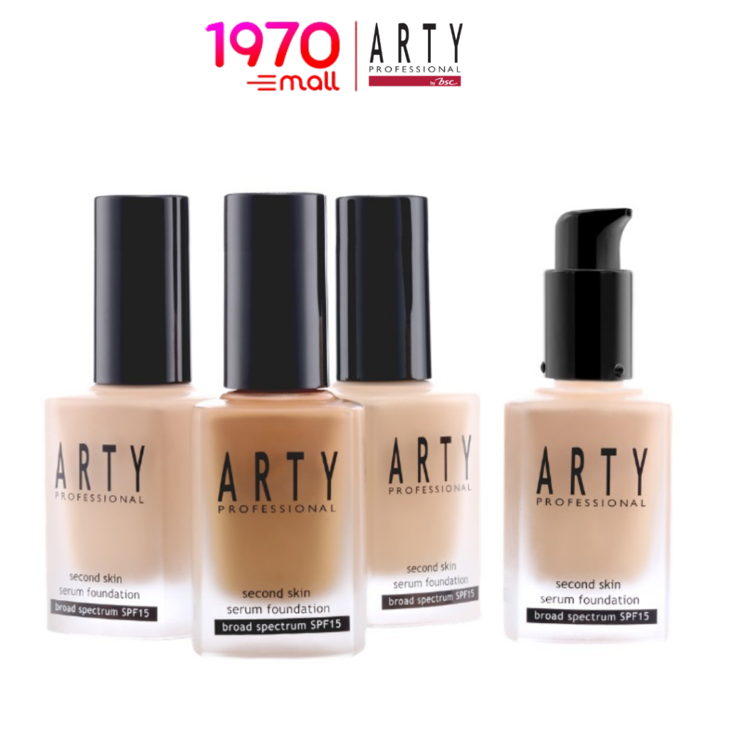 [CLEARANCE] ARTY SECOND SKIN SERUM FOUNDATION BROAD SPECTRUM SPF15 30ml. รองพื้น เนื้อบางเบาดุจหยดน้ำ ปกปิดเป็นธรรมชาติ