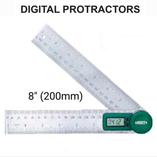 โปรแทรคเตอร์ 8นิ้ว แบบดิจิตอล Digital Protractor 8" (200mm) ไม้บรรทัด วัดมุม INSIZE 2176-200