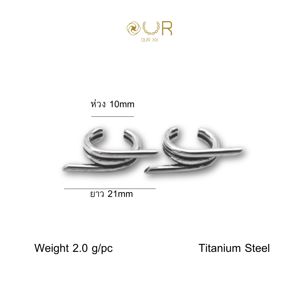 Our XX Spike Cuff ต่างหูหนีบ วัสดุไททาเนียมเกรดเครื่องมือแพทย์ (C023) ราคา ถูกที่สุด ดีลบีเคเค แกลเลอรีภาพที่ 6
