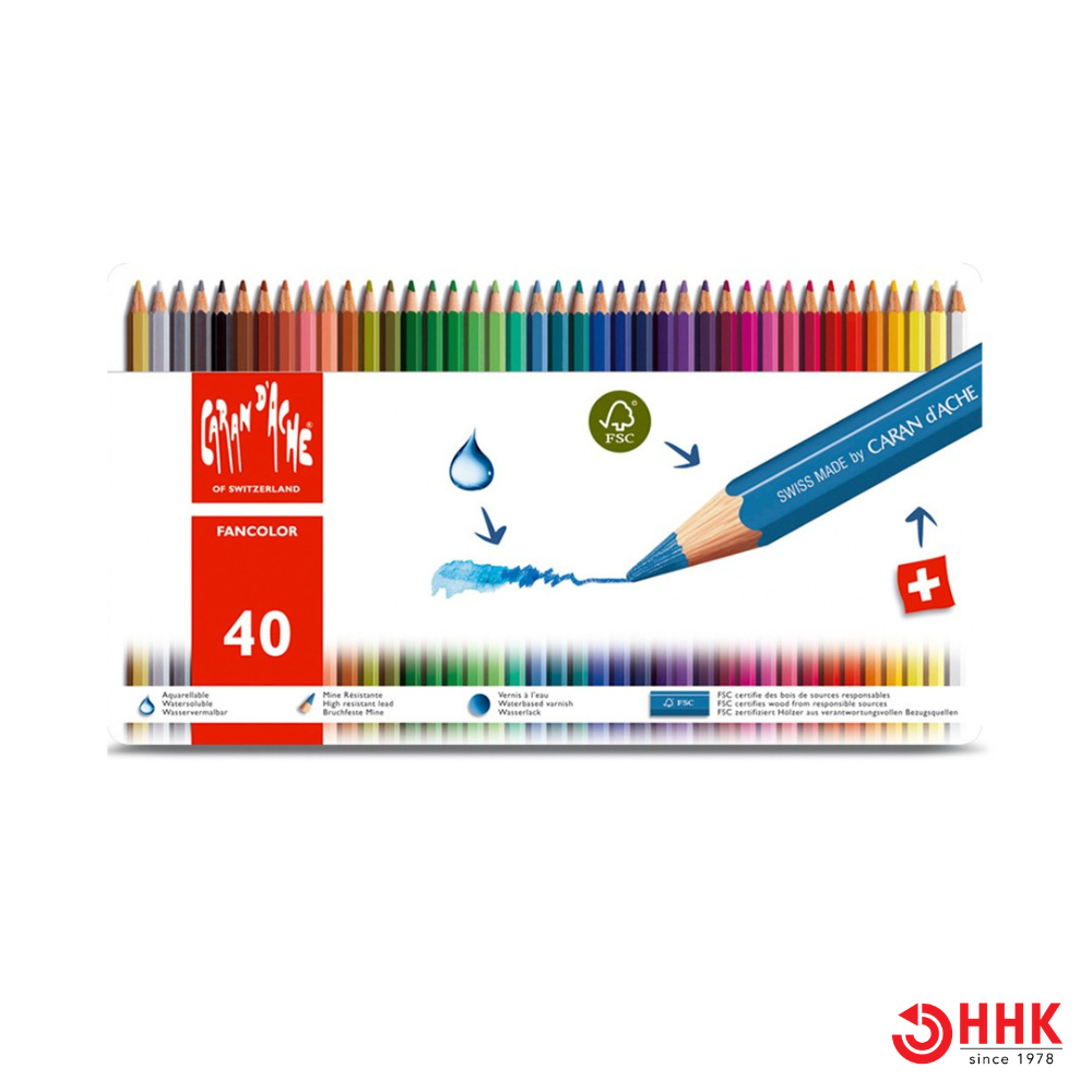 Caran D’arche(คารันดาช) ดินสอสีไม้ระบายน้ำ รุ่น Fancolor 40 สี 1288.340