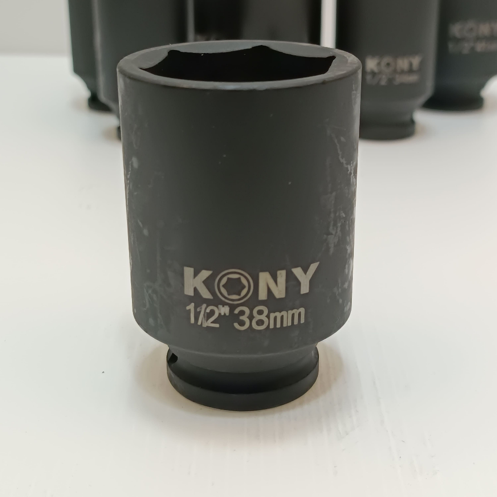 KONY ลูกบล็อกยาว บล็อกลม 1/2"(4หุน) 6 เหลี่ยม เบอร์ 38 มม. บล็อกแบต บล็อกไฟฟ้า (IMPACT SOCKET)