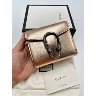 💥รุ่นใหม่ล่าสุด สีทองโรสเหลือบสวยมาก New Gucci wallet 3 พับ