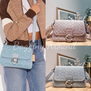 C.OAC.H SOFT TABBY SHOULDER BAG IN SIGNATURE DENIM