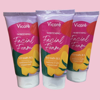 (แพ็คเกจใหม่) Vicare Whitening Facial Foam 75 กรัม  วีคาเร่ โฟมล้างหน้าเพื่อผิวขาวใส