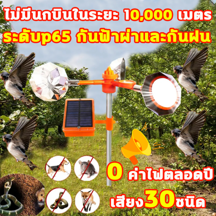 ปรับระดับเสียงได้ ไล่นกได้ไกล 300 เมตร FULI อัลตราโซนิคขับไล่นก เครื่องไล่นก พลังงานแสงอาทิตย์อัลตราโซนิกกลางแจ้ง