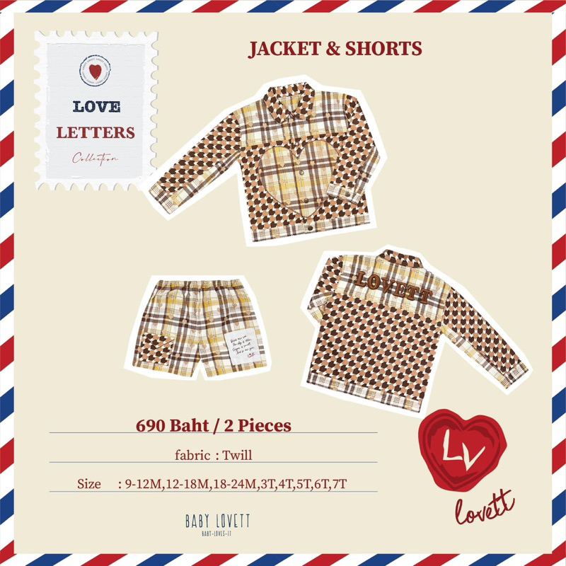 Babylovett Love Letters Jacket&Shorts 18-24M ใส่ 1 ครั้งค่ะ