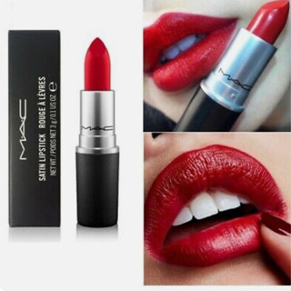 ส่งฟรี MAC Satin Lipstick 3g สี Red  ลิปสติกเนื้อซาตินเนียนนุ่ม AUG02