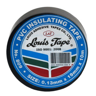 หลุยส์เทป Louis Tape เทปพันสายไฟ เทปดำพันสายไฟ PVC No.809 ขนาด0.13mm x 19mm x 10m