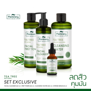 Plantnery tea tree Set Exclusive First Toner /Intense Serum /Facial Cleanser /First Cleansing Water