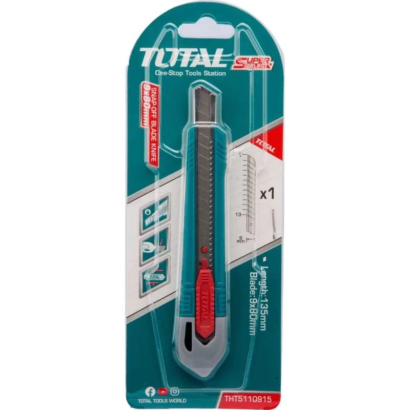 TOTAL มีดคัตเตอร์ขนาด 9 mm. รุ่น THT5110915 / 9 mm. รุ่น THT5110925