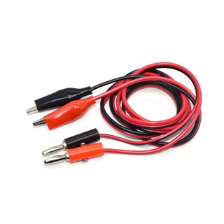 คีปปากจระเข้+ บานานาปลั๊ก ปากคีบ banana plug to crocodile clip wire red and black 2 plugs to 2 clips wire length 1 meter