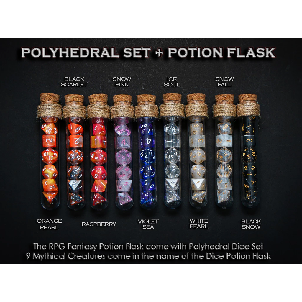 Potion Flask with Dice Set of 7 | ลูกเต๋า Dice For DnD D&D MTG RPG TRPG เกมกระดาน บอร์ดเกม Game ไพ่ทาโรต์ Magic เมจิก thumbnail 4
