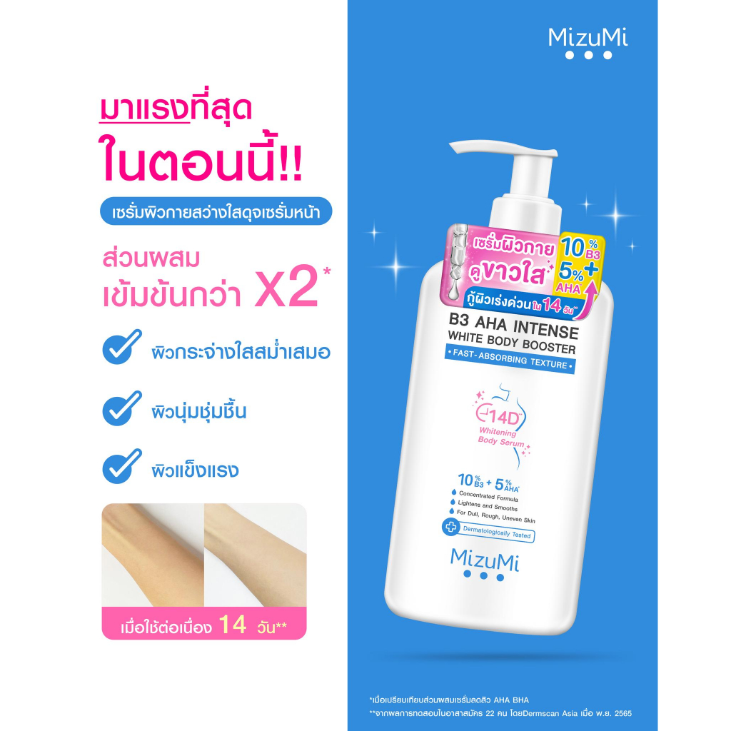 พร้อมส่ง MizuMi B3 AHA Intense White Body Booster 250 g