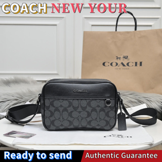 พร้อมส่ง🌟แท้ 💯%Coach GRAHAM camera bag กระเป๋าสะพายข้างผู้ชายซิปคู่, กระเป๋าสี่เหลี่ยมเล็ก C4149