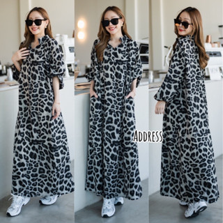 🌈🌿🌺🌸🌼🤎🤍 Tiger Long Sleeve Maxi Dress