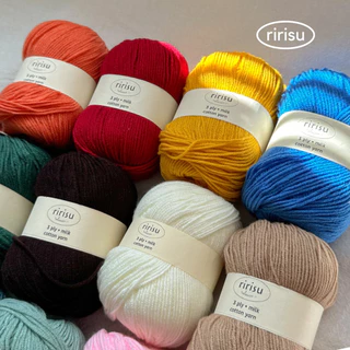 |พร้อมส่งจากไทย| ไหมพรม 3 ply 50g • milk cotton •🧶