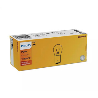 PHILIPS 12V P21W  หลอดไฟท้ายแบบเขี้ยว ขั้วกลม 1 จุด ฟิลิปส์  ( 12498CP ) # หลอดไส้ # ราคาต่อ  1 หลอด