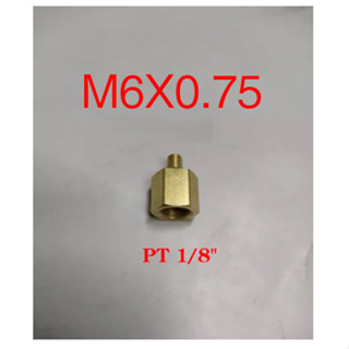 ข้อต่อทองเหลืองลดขนาดเกลียว PT1/8" เป็น M6x0.75