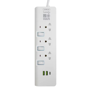 Lumira ปลั๊กไฟ รุ่นLS-803/2U 3ช่องเสียบ 2USB 1Type-C สวิตช์แยก สายยาว 3M มีมอก. รับประกัน 1 ปี