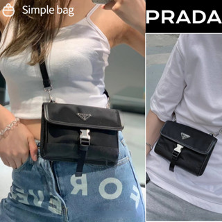 ปราด้า PRADA Re-Nylon and Saffiano leather smartphone case Shoulder bag