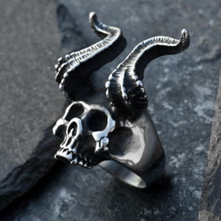 ☋∈✸Personalized Satan Claw Skull Ring Male Hip Hop Retro Trendy Titanium Steel Ring European and American Street Single