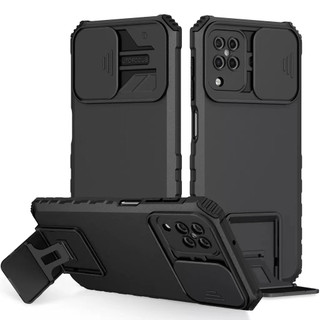 เคสกันรอยกล้อง มีขาตั้ง Samsung A12 M12 A22 A22 5G A02S A03S A02 M02 A03 เคสสไลด์ปิดกล้อง กันกระแทก