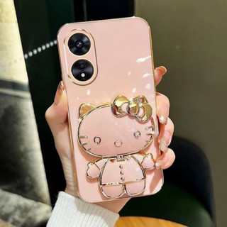 เคส กระจกคิตตี้ ตั้งได้ สำหรับรุ่น Oppo A77s A57 A77 Reno7z Reno8z A96 A53 A16 F9 A12 A5s A7   ส่งจากไทย