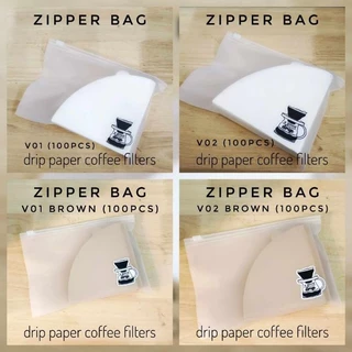 ร้านคนไทย​ ส่งไว​ กระดาษกรองกาแฟดริป​ 100แผ่น​ ถุง​ ZIP PACK Coffee Filter Paper​ a good roastery​ ถูกดี​ดอทคอม​