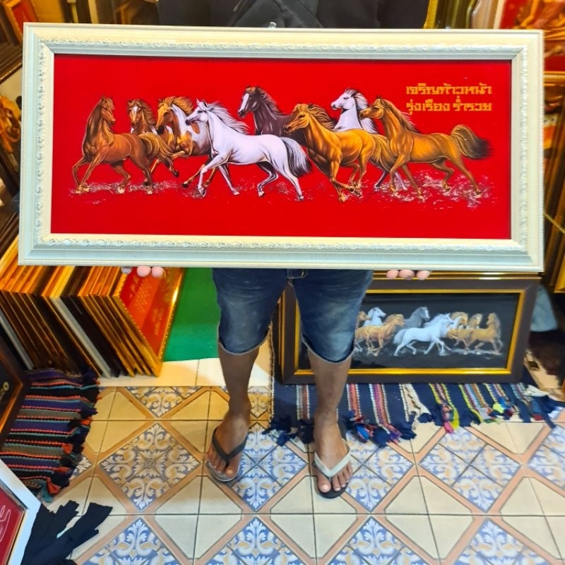 กรอบรูป ม้า ม้ามงคล รูปม้า ภาพม้า 8ตัว ติดภาพม้ามงคล ภาพมงคล ภาพมงคลม้า ม้า8ตัว ภาพม้าวิ่ง กรอบรูปม้า รูปติดผนัง รูป